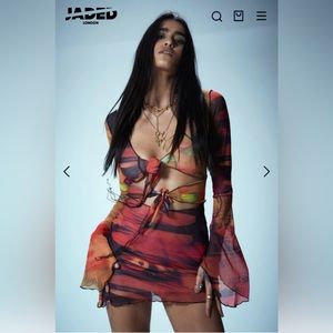 Jaded London Sunset Tie Mini Dress